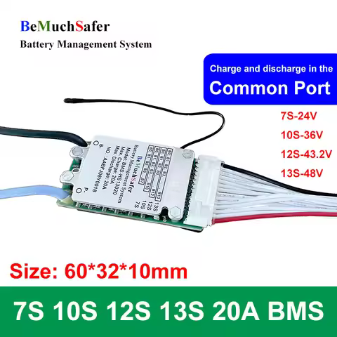 7S 10S 12S 13S 20A BeMuchSafer BMS 24V 36V 43V 48V PCM Common Port With On/Off Switch Temperature Se