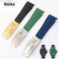 Suitable for Rolex Strap Rubber B Black Water Ghost Green Water Ghost Rubber Strap Green Nige GMT Daytona 20mm Watch Strap Watch Wristband Silicone