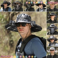 KUGIGI Solar Fan Hat, with 2 Solar Fan Anti UV Fisherman Hat, Outdoor Wide Brim Breathable Sun Visor Cap Summer
