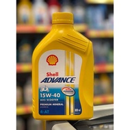 ORIGINAL 100% MINYAK PELINCIR 4T SHELL ADVANCE AX5 SCOOTER PREMIUM MINERAL 15W-40 MOTORCYCLE OIL ENGINE HITAM SKUTER