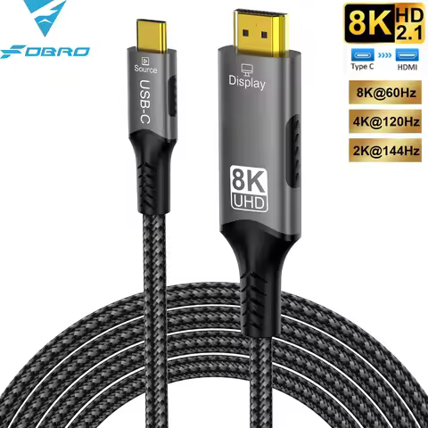 8K USB C to HDMI Cable 2.1 Adapter 32.4Gbps 4K@120Hz HDR10+ Dolby Vision for MacBook Pro/M1/M2/Cord 
