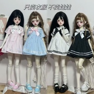 Bjd Points 4 Points Sailor Suit Dress Preppy Style Casual Baby Clothes Suit 0cm Fat Body Baby Clothe