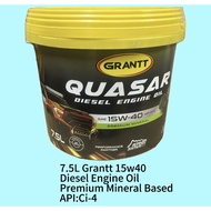 7.5L GRANTT QUASAR 15W40 MINERAL BASED DIESEL ENGINE OIL.API: CI-4