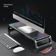Monitor Stand Waterproof RGB with 4 USB 2.0 Charging Desk Laptop Desk