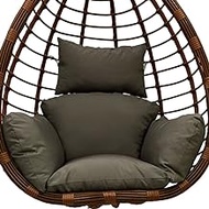 Srutirbo Swing Egg Cushion Replacement, Outdoor Hanging Basket Seat Cushion Pillow, Foldable Hanging Egg Chair Back Cushions with Headrest Pillow (Dark Grey)
