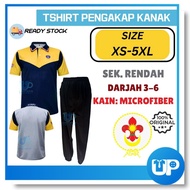 Original Tshirt Pengakap Kuning Microfiber Lengan Pendek Budak Sekolah Rendah Darjah 3-6 New Design