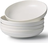 HAPPY KIT Stoneware 9'' Pasta Bowls, 42 Oz Large Salad Bowls Set of 4, Serving Bowls Perfect for Des