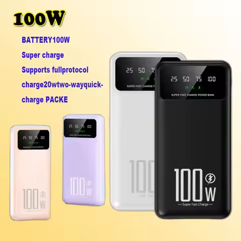 100W 50000mAh High Capacity Fast Charging Power Bank Portable Charger Battery Pack Powerbank for IPh