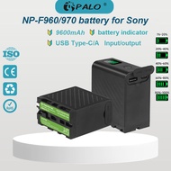 PALO แบตเตอรี่ NP-F970 NP-F960 พร้อมพอร์ต Type-C สำหรับ Sony F990 F980 F960 F770 F750 CN-126 CN-160 