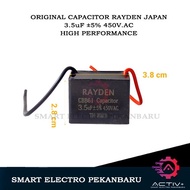 ORIGINAL 3.5uF 450VAC RAYDEN JAPAN CBB61 – FAN CAPACITOR 3.5 uF 450V 3.5 UF 450VOLT 450 VOLT 450V.AC
