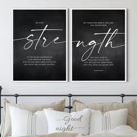 Isaiah 40 29-31 Bible Verse Wall Art Poster Prints Scripture Church Wall Pictures Canvas Painting Mo