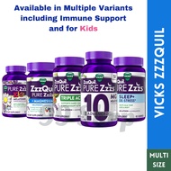 Vicks ZzzQuil Pure Sleep+De-Stress / Muscle Relaxation / Magnesium / Ashwaganda, Advance Melatonin, 