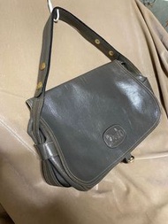 Celine 罕見 灰色 真皮 馬車 金扣 金牌 老花 單肩包 腋下袋 hobo 中古袋 vintage bag