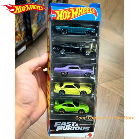 Genuine Hot Wheels Cars Fast & Furious 5-Car Set 1:64 Alloy Car 70Dodge Charger RT Porsche 911 GT3 R