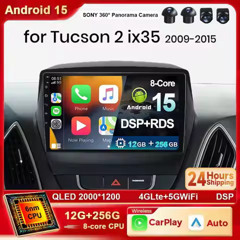 Android 15 4G Car Radio Multimidia Video Player Navigation GPS For ix35 Hyundai Tucson 2 LM IX35 200