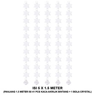 Eelic TMM-BTG1.5M Contains 5 PCS crystal star shape beaded curtain decorations 1.5 meters long