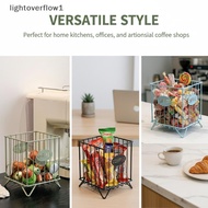 [Lightoverflow] Iron Square Coffee Pod Organizer Capsule Holder for Kitchen Counter with Creamer Sto