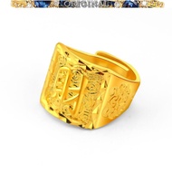 New 916gold men's ring open Xiangyun Fafuzi word pure 916gold in stock