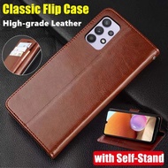 For Samsung Galaxy A32 5G 6.5 inch SM-A326B A326BDS Genuine Leather Case Vintage Wallet Simple Foldi
