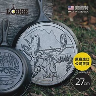 【美國LODGE】野生動物系列 美國製鑄鐵露營煎餅鍋(駝鹿)-27cm