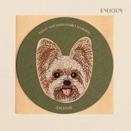EMJOUR Embroidery Sticker Card-Yorkshire | Dog Pet Souvenir Gift Card Bag Decoration Phone Case