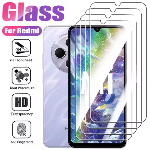 1-4Pcs Tempered Glass For Redmi 15C 14C 13C 12C 10C 9C Screen Protector on Redmi 10X 4G 5G 15R Glass