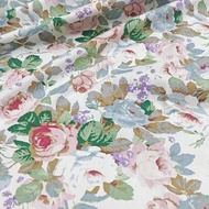 40S Combed Cotton Twill Fabric Pastoral Floral Print Pure Cotton Material for DIY Dress Quilt Cover