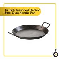 Lodge 15 Inch Seasoned Carbon Steel Dual Handle Pan