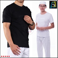 Tshirt Pagoda BERPOKET/ Zip HITAM PUTIH BAJU Tshirt UMRAH HAJI Ready Stock 100% Cotton