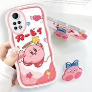 (With Free Holder) Case For Xiaomi Redmi Note 11 Note 11S Note 11 Pro Note 11 Pro 5G Note 11 Pro+ 5G Popular INS Soft Wavy Phone Case Anime Kirby Cartoon Shockproof Cellphone Casing Full Cover Camera Protection