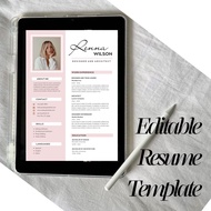 Aesthetic Editable Resume Template Canva