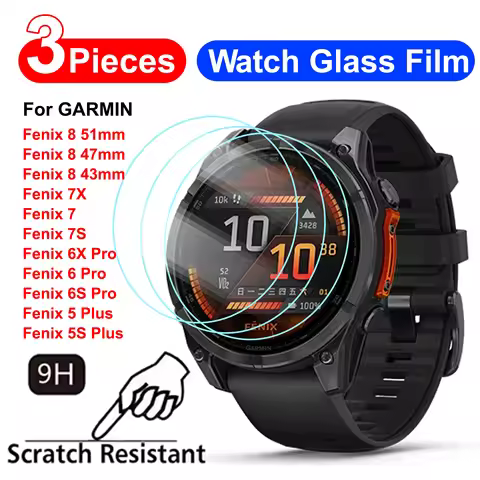 9H Tempered Glass For Garmin Fenix 8 7X 6X Pro 7 6 7S 6S 5 5S AMOLED Solar Screen Protector Glass An