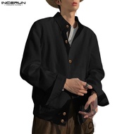 INCERUN Men's Clean Color Clash Button Men's Jacket