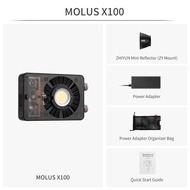 ZHIYUN MOLUS X100 ไฟ LED สำหรับวิดีโอ ไฟสตูดิโอ COB 100W สำหรับถ่ายภาพ/ถ่ายทอดสดกลางแจ้ง