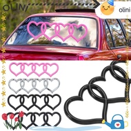 OLINI Trunk Tail Label Badge, ABS Plastics Heart-shaped Love Heart Logo Rear,  Four Ring Label for C