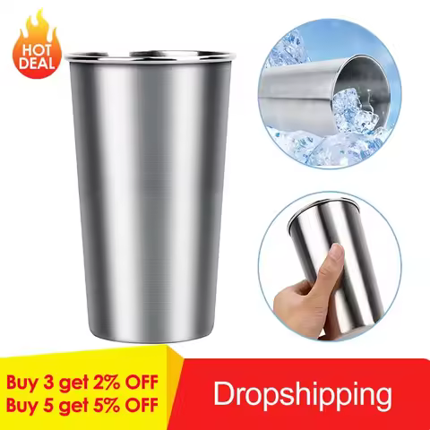 350ML/500ML Stainless Steel Mugs Metal Travel Mugs Tumbler Pint Glasses Cups Outdoor Camping Drinkin