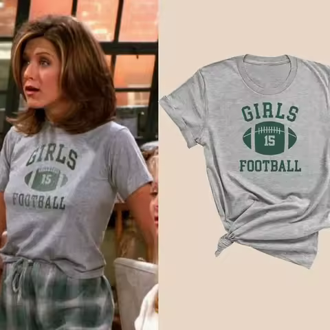 Rachel Green Girls Tshirt Women's Friends TV Show Large Tshirt Retro Beautiful Short Sleeved Tshirt 