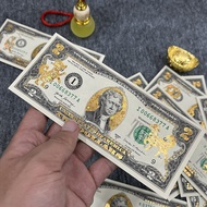 [ GIÁ TỐT] Tờ 2 Đô 2 USD Hình 12 Con Giáp Mạ Vàng 3D Kỷ Niệm Làm Quà TặngTẶNG KÈM BAO LÌ XÌ ĐỎ MAY M