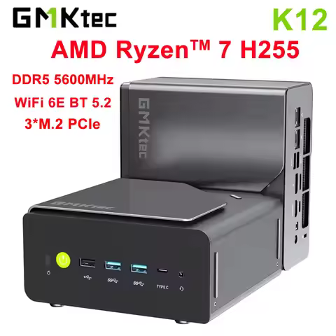 GMKtec NcuBox K12 MINI PC Ryzen 7 H255 DDR5 5600Mhz (Up to 64GB) PCIe4.0 Nvme SSD WIFI6E BT5.2 8K HD