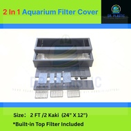 【2in1 Aquarium FILTER Cover】/Aquarium cover(2 ft), Penutup Akuarium DENGAN PENAPIS /2 kaki /2ft x 1f