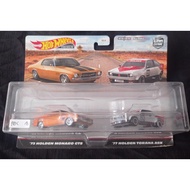 Hot Wheels Premium - 73 Holden Monaro GTS Orange & 77 Holden Torana A9x Grey Car Culture