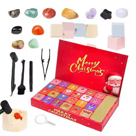 Christmas Crystal Advent Calendar 24 Days Countdown Rock Stone Digging Set for Kids Girls Boys Holid