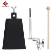 Sharprepublic 6 Inch Metal Cowbell on Adjustable Stand with Clamp for Percussion Music Instrument wi