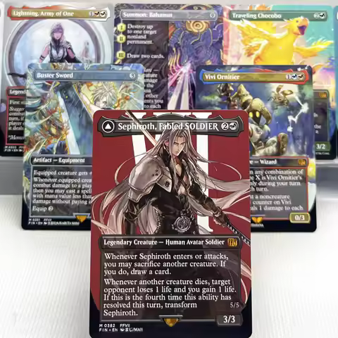 FIN PSS5 FCA HOLO14-001 Tcg proxy magical cards Sephiroth, Fabled SOLDIER Vivi Ornitier Cloud, Midga