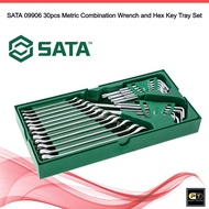 SATA 09906 30PCS Metric Combination Wrench and Hex Key Tray Set
