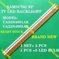 NEW 2PCS Samsung LED TV 32INCH UA32N4001 UA32N4003 3V Aluminum Plate Backlight For Spare Part UA32N4001AK UA32N4003AK