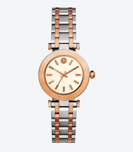 Tory Burch Classic T Watch Two-Tone Stainless/ Ivory