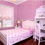 WHB Wallpaper PVC Matted Wallpaper Minimalist Pink Bricks Design 45cm x 32feet Waterproof Selfadhe