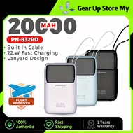 Pineng Original PN-832PD 20000mAh PowerBank Built-In Cable 22.5W Fast Charging charge Power Bank