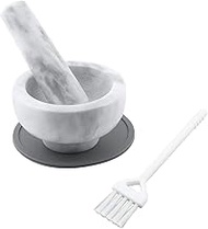 WDONAY Mortar and Pestle Set, 3.54" Small Bowl Grinder Marble Spice Herb Grinder Food Crusher with a Silicone Placemat and a Small Brush